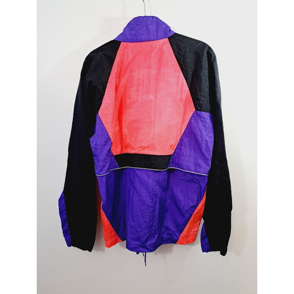 Asics Vintage Women's Pink Purple Black Color-Block 1/4 Zip Wind Breaker - Picture 2 of 13